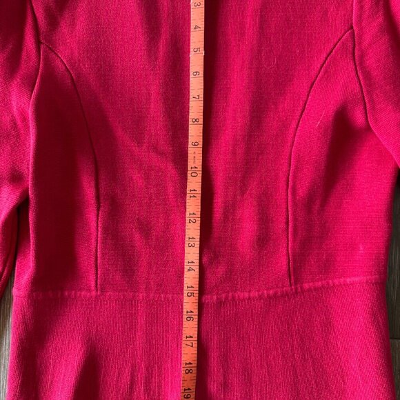 White House Black Market red sweater cardigan with peplum size small - Picture 6 of 7